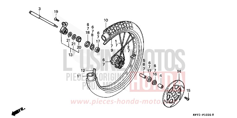 ROUE AVANT de City Fly BLACK (NH1E) de 1998